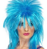 Sparkle Rock Diva pruik blauw