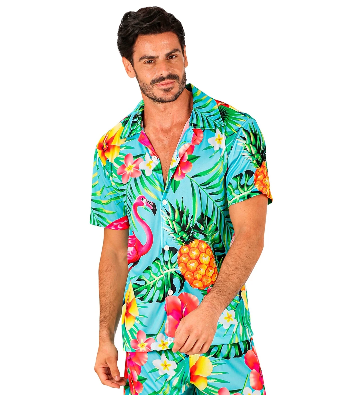 Zomer Partyblouse Flamingo Volwassen afbeelding