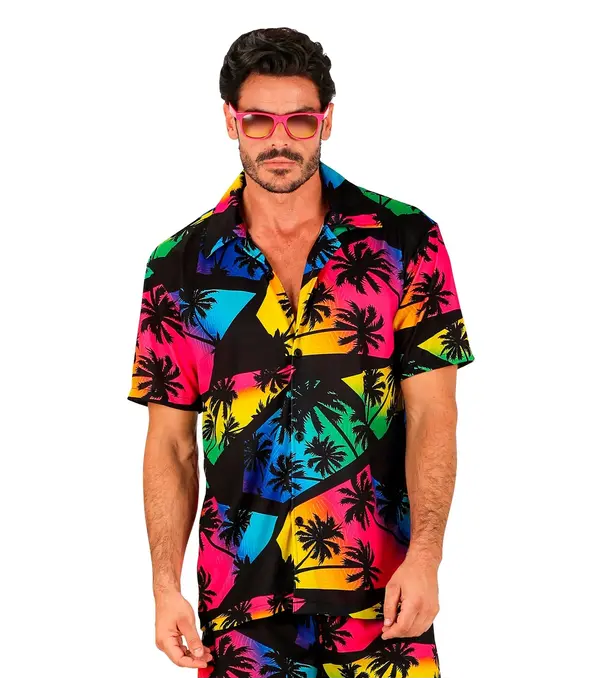 Zomer Partyshirt Palmbomen Neon