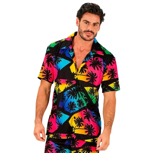 Zomer Partyshirt Palmbomen Neon