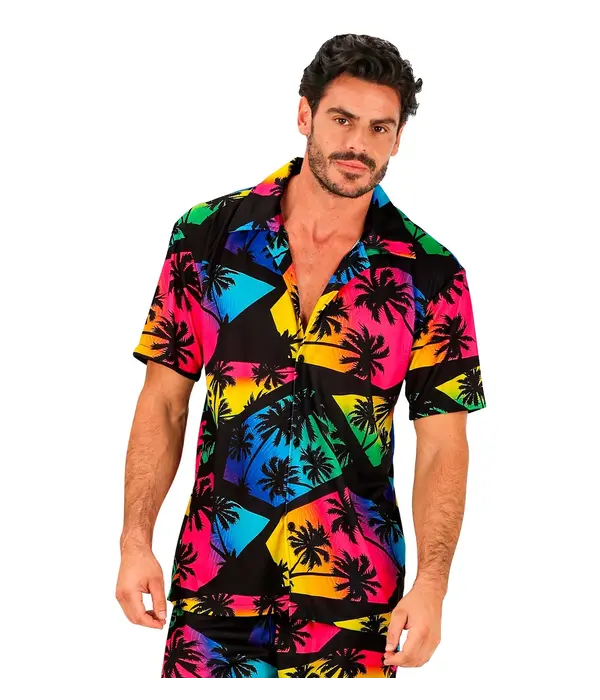 Zomer Partyshirt Palmbomen Neon