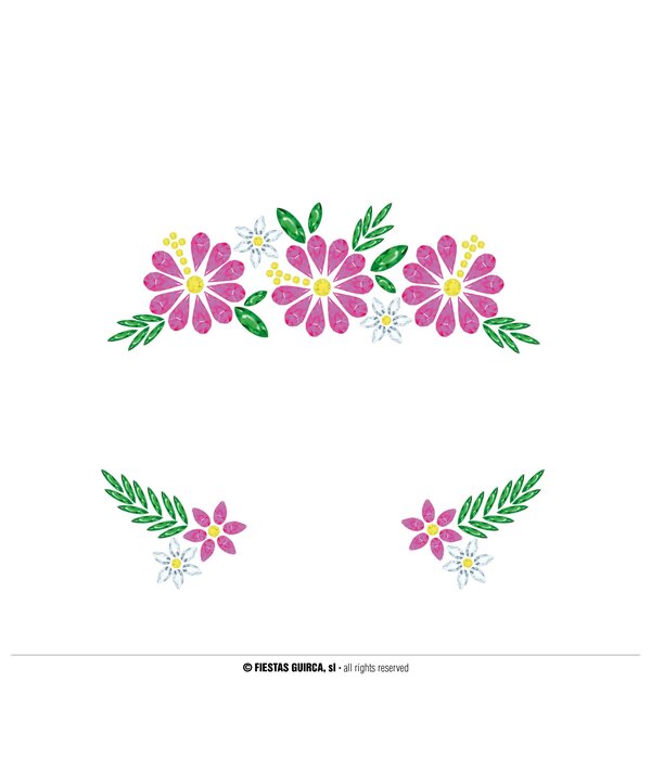 Gezicht Stickers Bloemen Roze