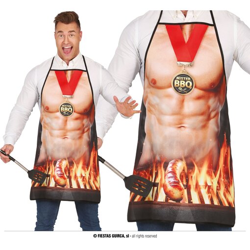 Barbecue Schort Gespierde Man Mister BBQ
