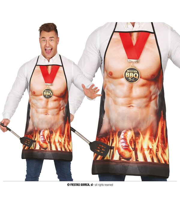Barbecue Schort Gespierde Man Mister BBQ