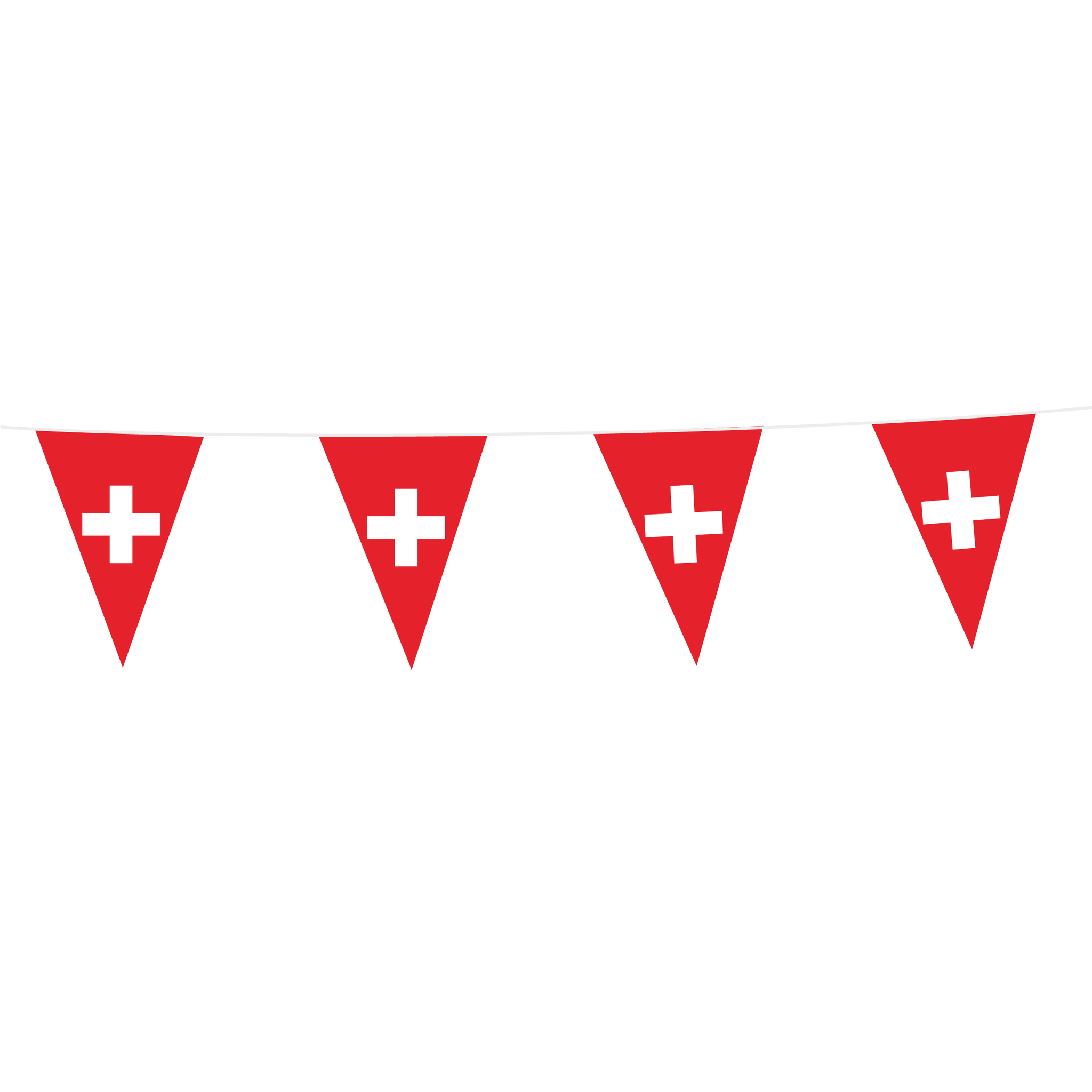 Wefiesta - Vlaggenlijn Zwitserland 20x30 cm (10 meter) - EK voetbal 2024 - EK voetbal versiering - Europees kampioenschap voetbal
