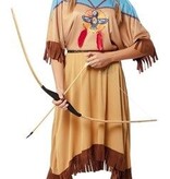 Indianen outfit Dames Bruin/Blauw Kiowa