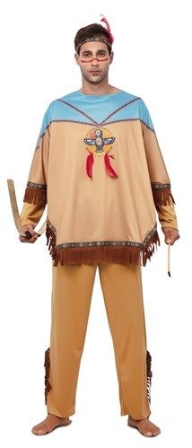 Indianen outfit Heren Bruin/Blauw Yakimo