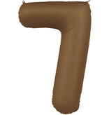 Folieballon Cijfer 7 Bruin Mat (86cm)