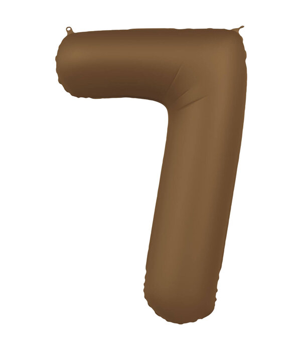 Folieballon Cijfer 7 Bruin Mat (86cm)