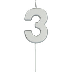 Cijferkaars '3' Zilverkleurig 5cm