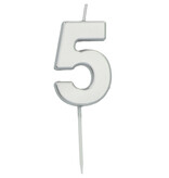 Cijferkaars '5' Zilverkleurig 5cm