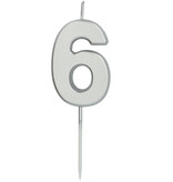 Cijferkaars '6' Zilverkleurig 5cm