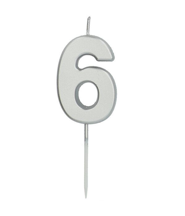Cijferkaars '6' Zilverkleurig 5cm