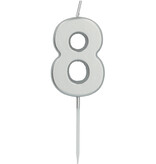 Cijferkaars '8' Zilverkleurig 5cm