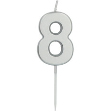 Cijferkaars '8' Zilverkleurig 5cm