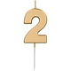 Cijferkaars '2' Goudkleurig 5cm