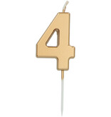 Cijferkaars '4' Goudkleurig 5cm