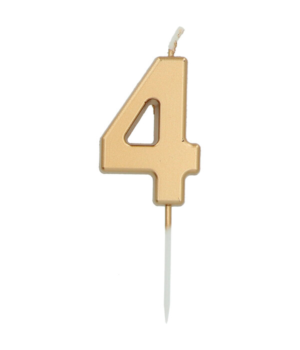 Cijferkaars '4' Goudkleurig 5cm