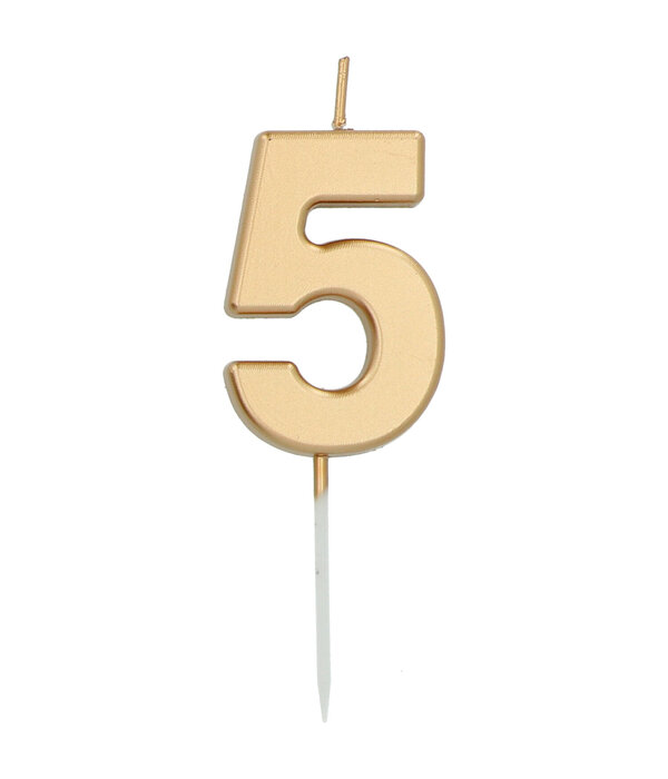 Cijferkaars '5' Goudkleurig 5cm