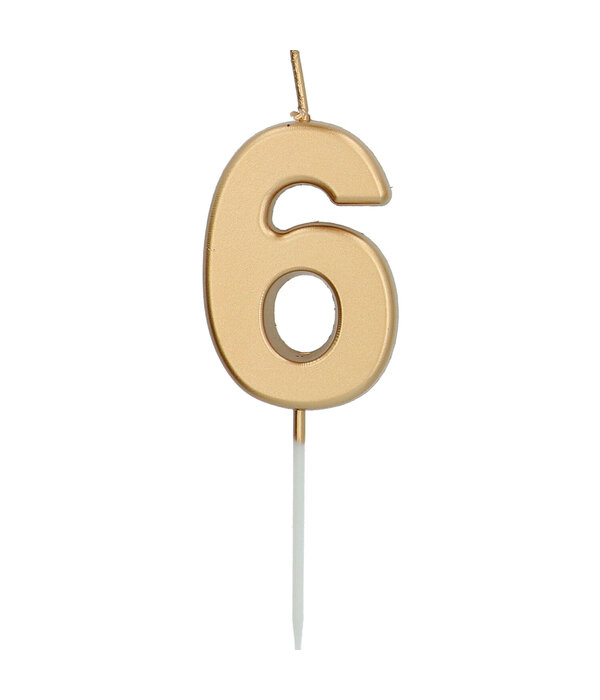 Cijferkaars '6' Goudkleurig 5cm