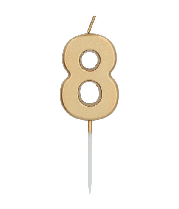 Cijferkaars '8' Goudkleurig 5cm