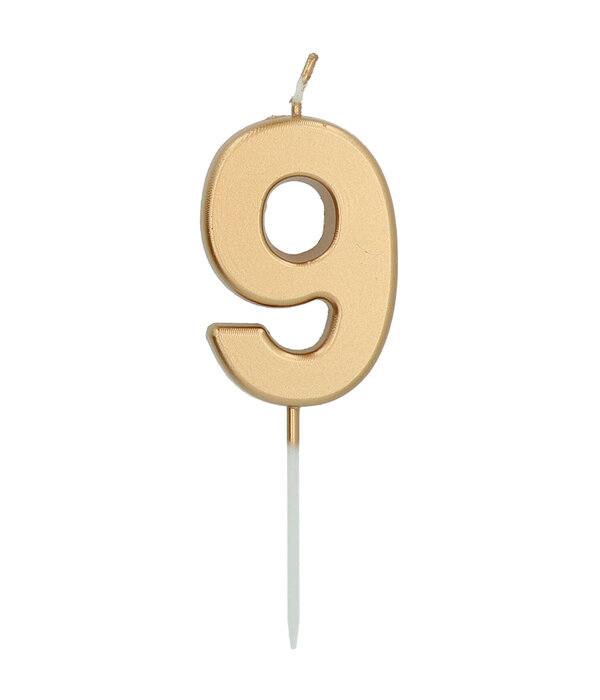 Cijferkaars '9' Goudkleurig 5cm