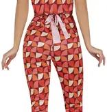 Disco Lady Jumpsuit Dames Retro Red
