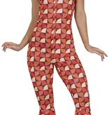 Disco Lady Jumpsuit Dames Retro Red