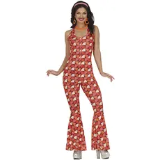 Disco Lady Jumpsuit Dames Retro Red