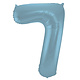 Folieballon Pastel Blauw Metallic Mat Cijfer 7 (86cm)