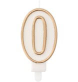 Cijferkaars '0' Wit Goud Chique (9cm)
