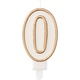 Cijferkaars '0' Wit Goud Chique (9cm)