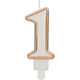 Cijferkaars '1' Wit Goud Chique (9cm)