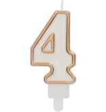 Cijferkaars '4' Wit Goud Chique (9cm)