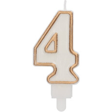 Cijferkaars '4' Wit Goud Chique (9cm)
