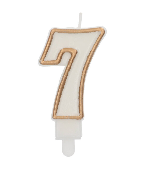 Cijferkaars '7' Wit Goud Chique (9cm)