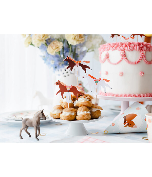 Cupcake Toppers Paarden Bella 6st (13cm)