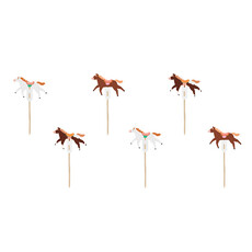 Cupcake Toppers Paarden Bella 6st (13cm)
