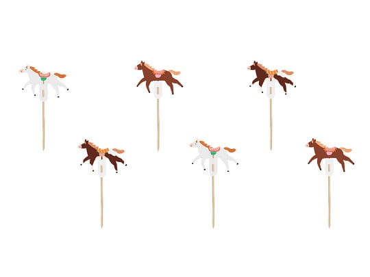 Cake Toppers Paard - 6 stuks - 13 centimeter