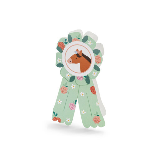 Uitnodiging Paarden Rozet Vorm Bella (6st)