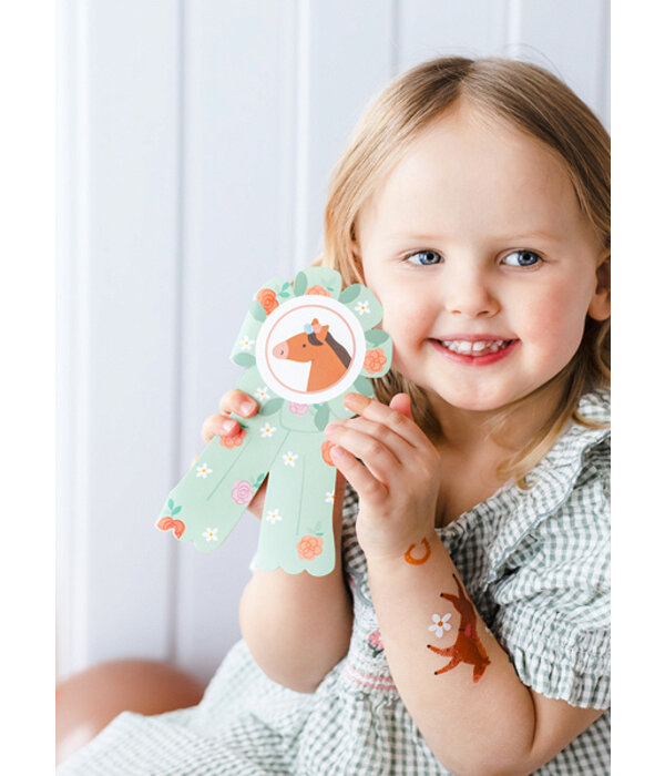 Uitnodiging Paarden Rozet Vorm Bella (6st)