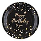 Feestbordjes Happy Birthday To You Zwart (8st)