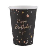 Bekertjes Happy Birthday To You Zwart (8st)
