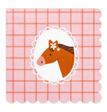 Servetten Paarden Geblokt Bella (12st)