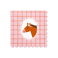 Servetten Paarden Geblokt Bella (12st)