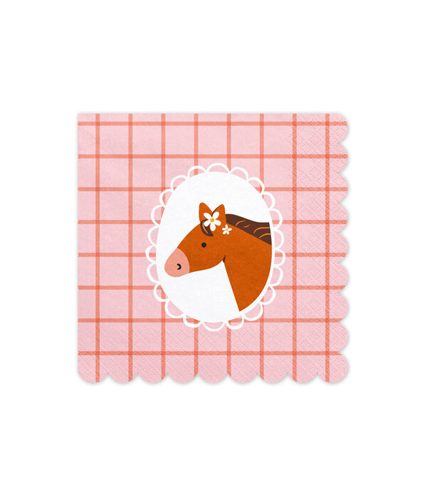 Servetten Paarden Geblokt Bella (12st)