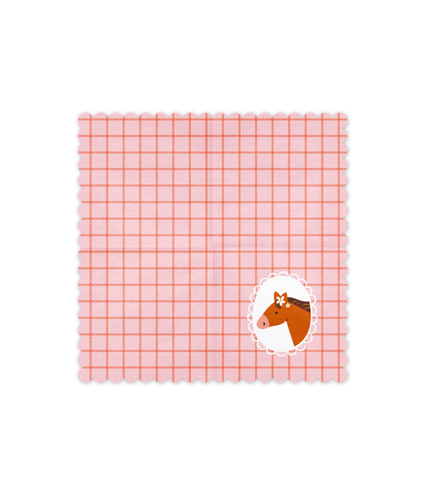 Servetten Paarden Geblokt Bella (12st)