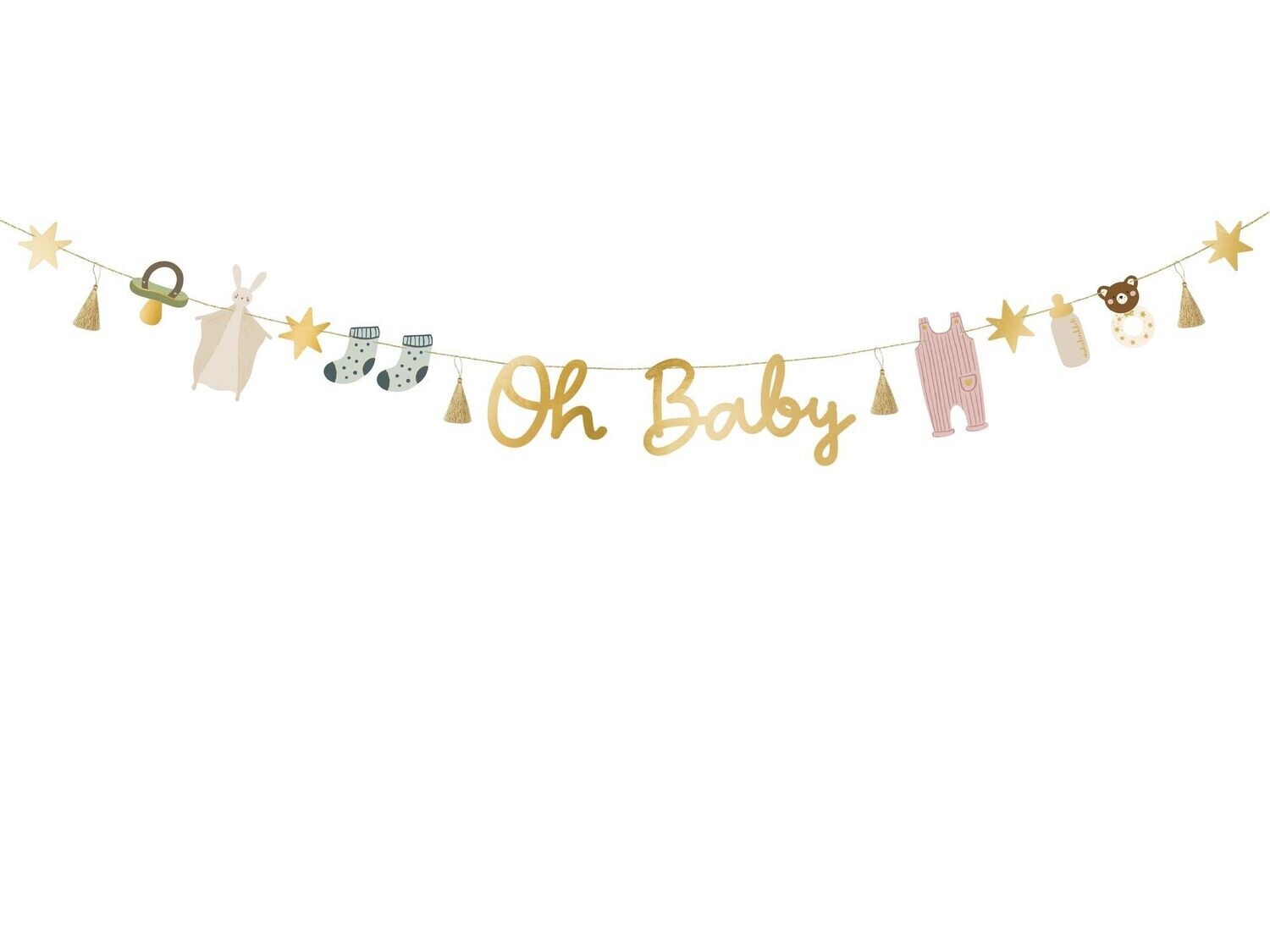 Oh Baby Banner Met Figuurtjes (2,5m) afbeelding
