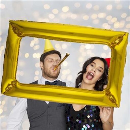 Folieballon Fotolijst Goudkleurig Groot (75x100cm)