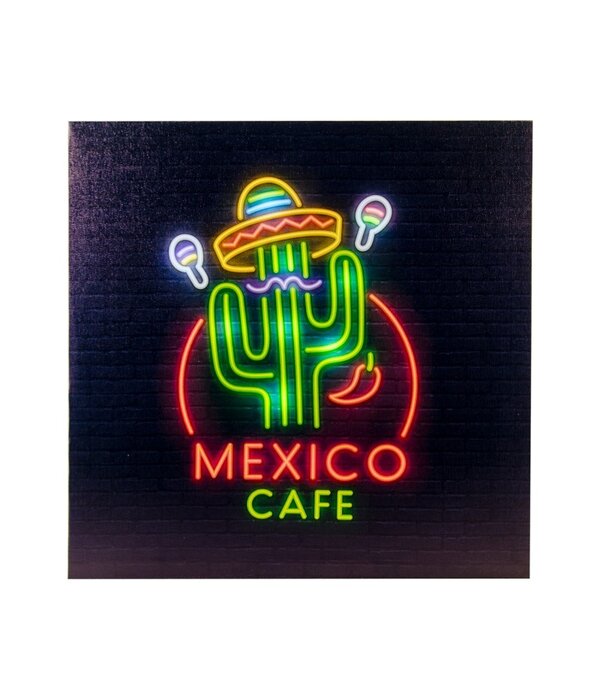 Neon Bord Café Mexico Met LED